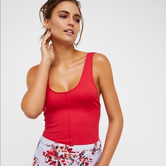 Free People Flipside Red Lace Tank Top - Picture 7 of 8